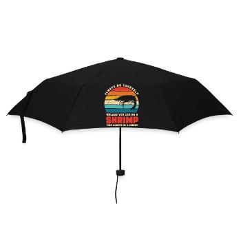 Crevette Thème Rétro Coucher de soleil - Parapluie standard - noir - Devant