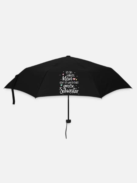 Ich bin klein aber ich werde bald große Schwester - Regenschirm (klein) - Schwarz