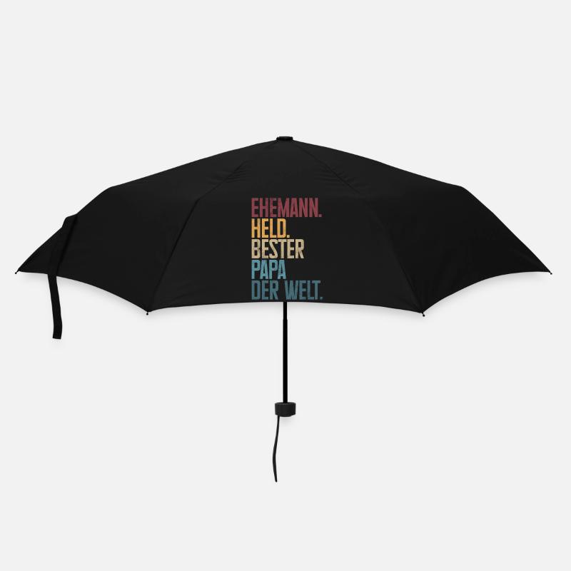 Ehemann Held Bester Papa Der Welt Retro - Regenschirm (klein) - Schwarz