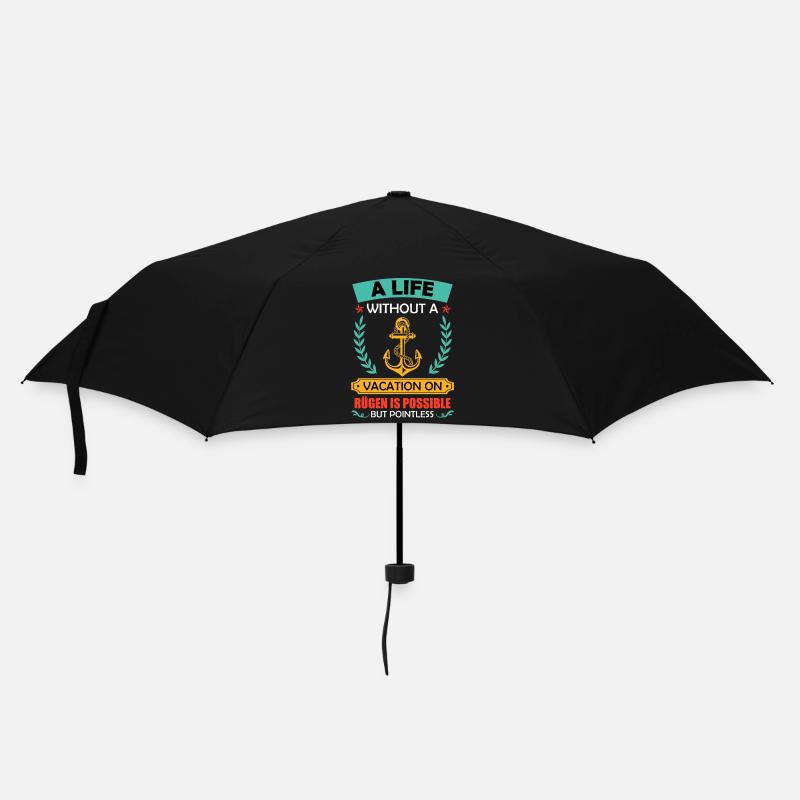 Mer Baltique UNE VIE SANS VACANCES À RÜGEN, C’EST POSSIBLE - Parapluie standard - noir