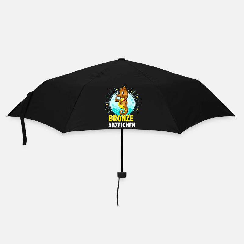 Bronze Abzeichen Schwimmkurs Bestanden - Regenschirm (klein) - Schwarz
