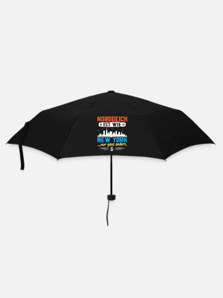 NORDDEICH IST WIE NEW YORK NUR GANZ ANDERS - Regenschirm (klein) - Schwarz