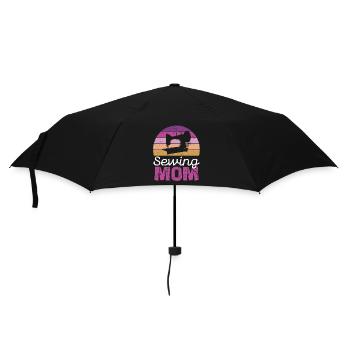 Sewing Mom Retro Kreis - Regenschirm (klein) - Schwarz - Vorne