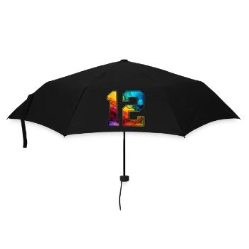 NON. 12 NUMÉRO 12 COLLÈGE 12E ANNIVERSAIRE - Parapluie standard - noir - Devant