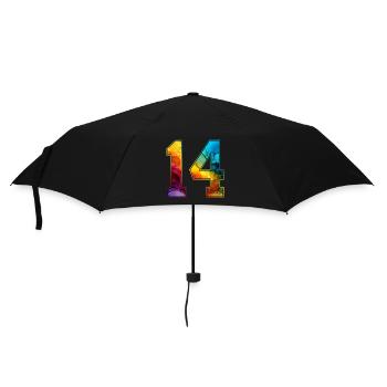 NR. 14 NUMMER 14 COLLEGE 14. GEBURTSTAG - Regenschirm (klein) - Schwarz - Vorne