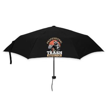 Funny Raccoon - Regenschirm (klein) - Schwarz - Vorne