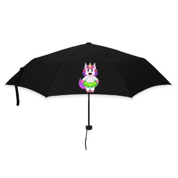 Einhorn Schwimmen Schwimmring Sommer - Regenschirm (klein) - Schwarz - Vorne