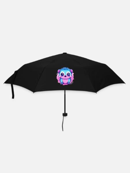Kunterbuntes Kuschelmonster - Regenschirm (klein) - Schwarz