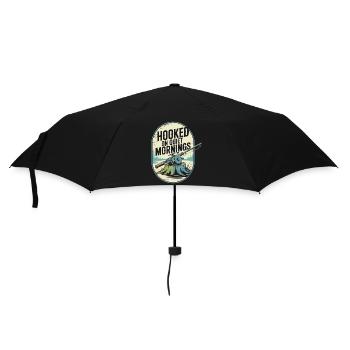  Hooked on Quiet Mornings Fishing Enthusiast - Umbrella (small) - black - Front