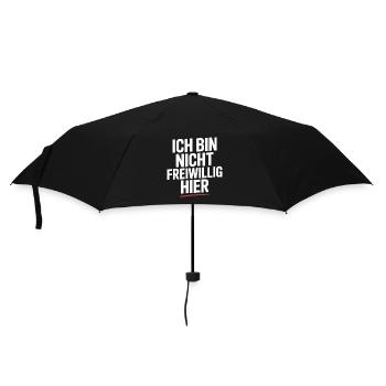 Ich Bin Nicht Freiwillig Hier Anti Smalltalk Büro - Regenschirm (klein) - Schwarz - Vorne