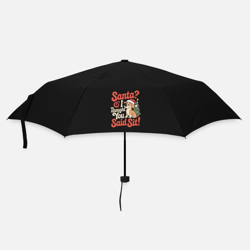Lustiger Weihnachtshund - Regenschirm (klein) - Schwarz