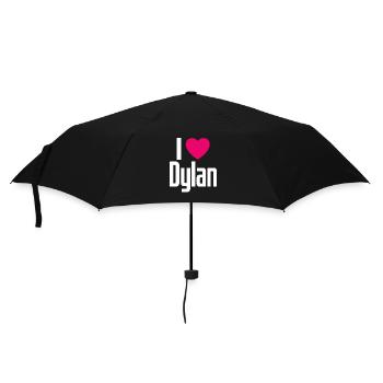 I Love Dylan Pinkes Herz Ich liebe Dylan - Regenschirm (klein) - Schwarz - Vorne