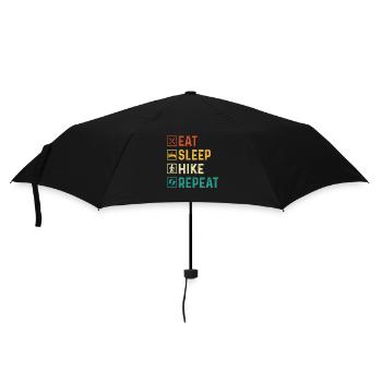 Eat Sleep Hike Repeat Funny Trail Lover Quote - Umbrella (small) - black - Front