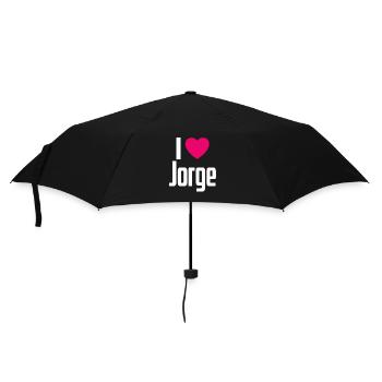 I Love Jorge Pinkes Herz Ich liebe Jorge - Regenschirm (klein) - Schwarz - Vorne