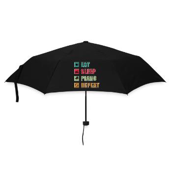 Eat Sleep Piano Repeat - Umbrella (small) - black - Front