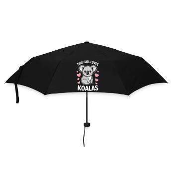 Koala Spruch Mädchen Lustiges Koala Geschenk - Regenschirm (klein) - Schwarz - Vorne