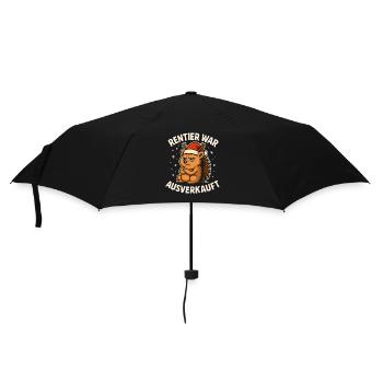 Weihnachten Spruch Humor Igel Lustig Rentier - Regenschirm (klein) - Schwarz - Vorne