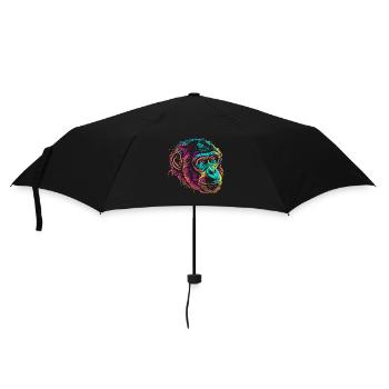 Néon Singe Portrait Couleur Explosion - Parapluie standard - noir - Devant