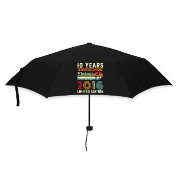 10 Years 2016 Vintage Retro Birthday Gift - Umbrella (small) - black - Front