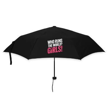 Frauen Power Who Runs The World Girls Power Girl - Regenschirm (klein) - Schwarz - Vorne