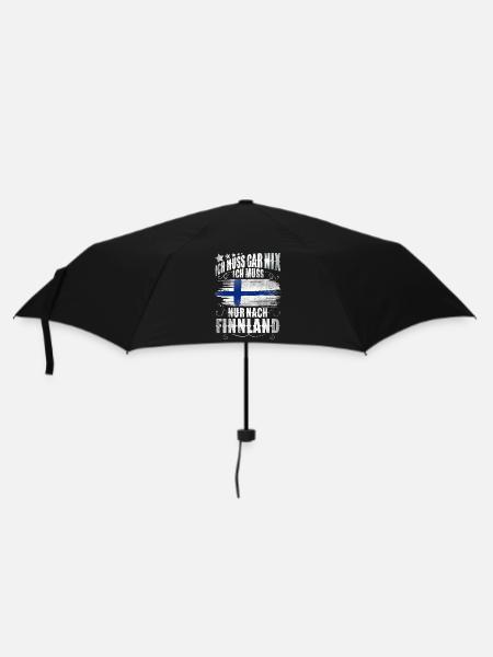 Finnland - Regenschirm (klein) - Schwarz