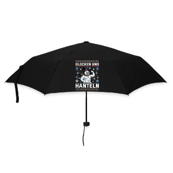 Weihnachten GLOCKEN UND HANTELN Lustiges - Regenschirm (klein) - Schwarz - Vorne
