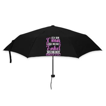 Bin Oma Und Meine Enkel Sind Mein Ganzer Stolz - Regenschirm (klein) - Schwarz - Vorne