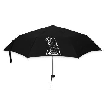 Seehund Robben T-shirt Geschenk Norddeutschland - Regenschirm (klein) - Schwarz - Vorne