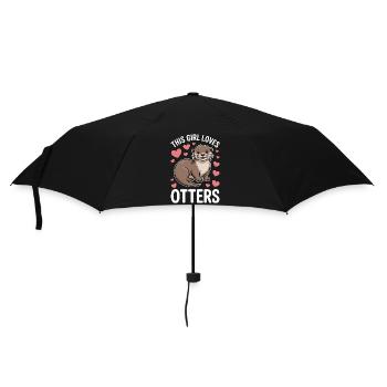 Otter Spruch Mädchen Lustiges Otter Geschenk - Regenschirm (klein) - Schwarz - Vorne