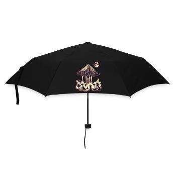 Antikes Pyramiden-UFO-Mystery-Design-Hemd - Regenschirm (klein) - Schwarz - Vorne