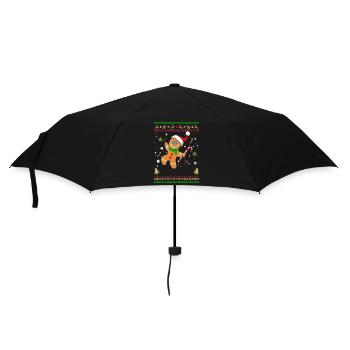 Hässliches Weihnachtspullover Lebkuchenmann Lustiges Geschenk - Regenschirm (klein) - Schwarz - Vorne