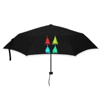 Santa Claus Christmas Tree Christmas - Umbrella (small) - black - Front
