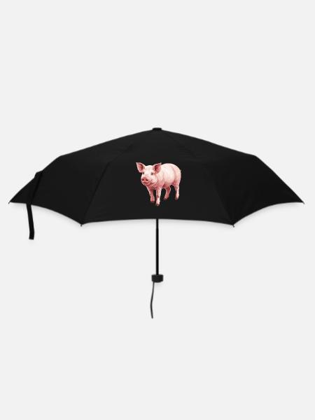 Schweine Schwein - Regenschirm (klein) - Schwarz
