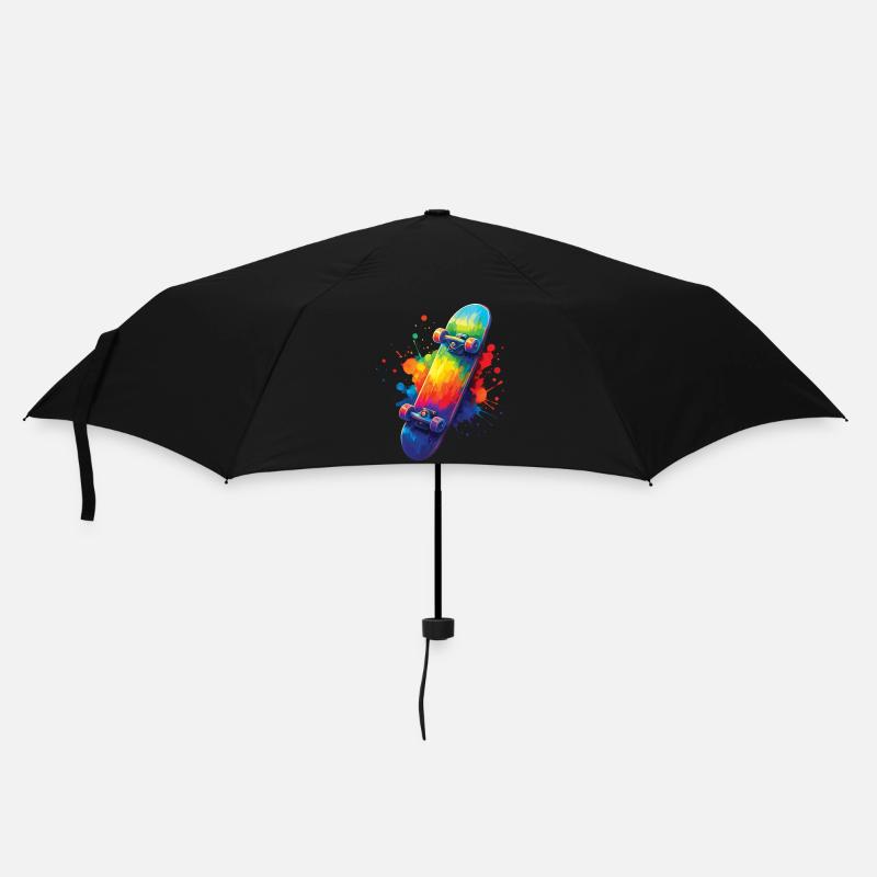Skateboard Multicolore - Art Splash Skate - Parapluie standard - noir