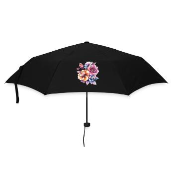 Flower Colors Watercolors Bouquet - Umbrella (small) - black - Front