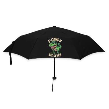 F-Caw-F Six Seven Dino - Regenschirm (klein) - Schwarz - Vorne