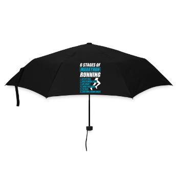 6 Stages of Marathon lustiges Lauf Joggen Läufer - Regenschirm (klein) - Schwarz - Vorne