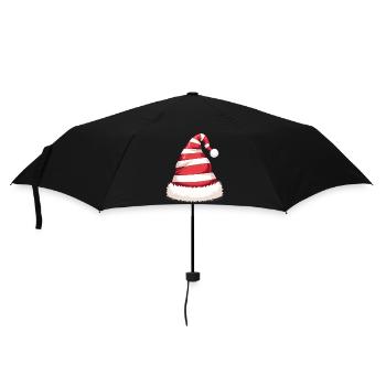 Candy Stripe Santa Hat - Regenschirm (klein) - Schwarz - Vorne