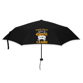 Casino Casinospiel - Regenschirm (klein) - Schwarz - Vorne