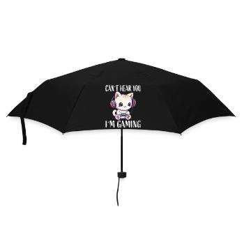 Cat Gaming While Gaming - Umbrella (small) - black - Front