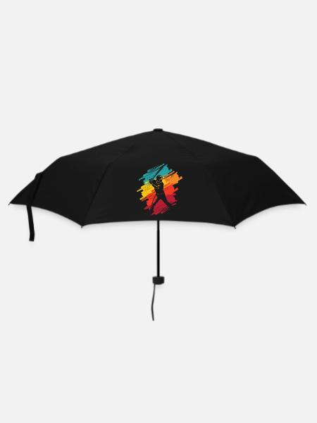 Bunter Baseball Spieler Kinder Männer Baseballer - Regenschirm (klein) - Schwarz