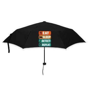 Eat Sleep Detect Repeat Metal Detecting Fun - Umbrella (small) - black - Front