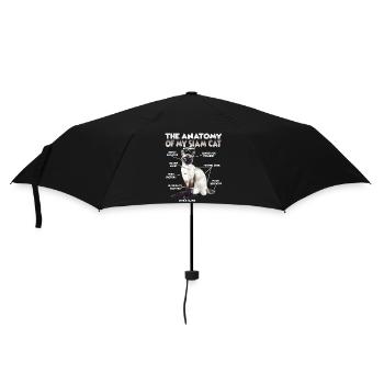 Siamkatzen Geschenk  Katzenbesitzer Geschenkidee - Regenschirm (klein) - Schwarz - Vorne