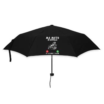 Funny biker my motorcycle is calling me and I have to go - Umbrella (small) - black - Front