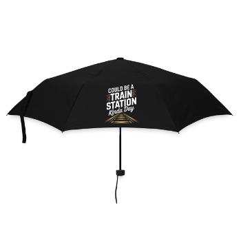 Könnte ein Bahnhofs Tag sein - Regenschirm (klein) - Schwarz - Vorne