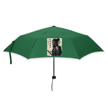Afro American Samurai – African Roots Pride - Umbrella (small) - bottlegreen - Front