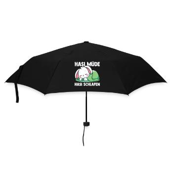 Shlafshirt Hase Hasi Müde Hasi Schlafen - Regenschirm (klein) - Schwarz - Vorne