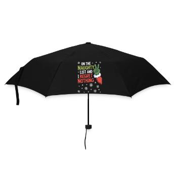T-shirt de Noël signe de la Liste des Vilains - Parapluie standard - noir - Devant