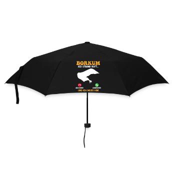 BORKUM DER STRAND RUFT UND ICH MUSS HIN Lustig - Regenschirm (klein) - Schwarz - Vorne