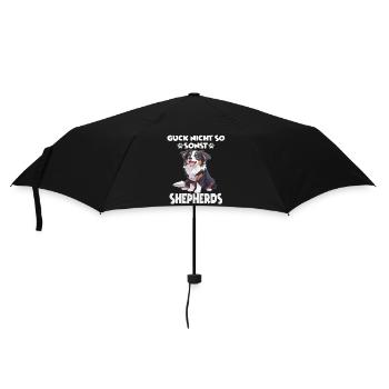 Berger australien propriétaire de chien en promenade australienne - Parapluie standard - noir - Devant